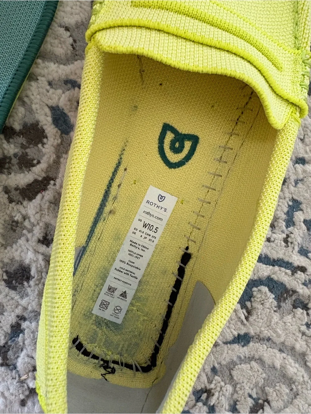 Rothy's Neon Yellow Canvas Loafers The Driver